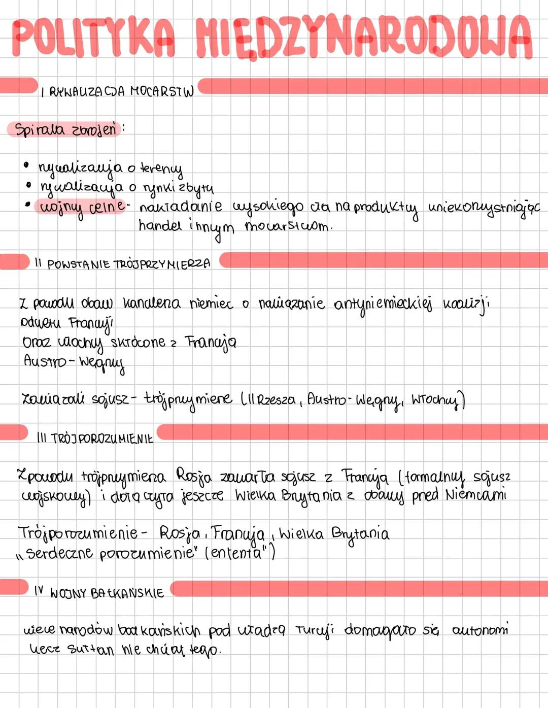 Polityka międzynarodowa u schyłku XIX i początku XX wieku - Europa i Świat