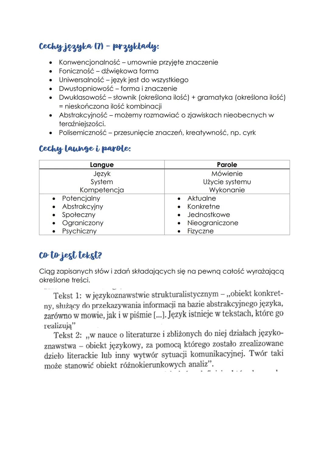 ~Językoznawstwo~
1.
Znak językowy.
2. Znaki motywowane i niemotywowane.
3. Co to jest język?
4. Koncepcja de Saussure i kto to był?
5. Cechy