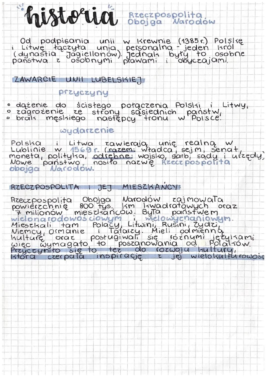 historia
Obojga Narodów
Od podpisania unii w Krewnie (1385 r.) Polskę
i Litwe
unia personalna jeden król
(dynastia Jagiellonów). Jednak były