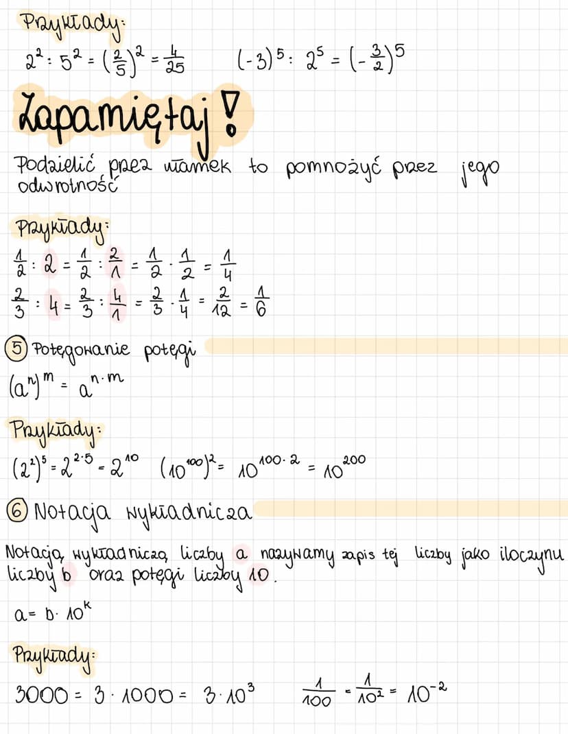 1 Potęga o NykTadniku naturalnym
a·a=a² a·a·a=a³
Przykłady:
2-2=2²=4 3·3·3=3³=27
12
POTĘGI
Przykłady:
3-2=(1) 2
Potęga o wykładniku całkowit