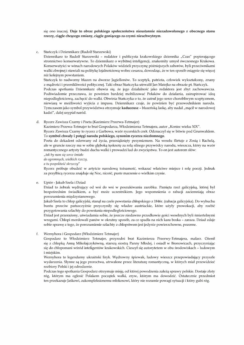 Wesele-Stanisław Wyspiański
Czas i miejsce akcji → noc z 20 na 21 listopada 1900, wieś Bronowice
Bohaterowie:
°
Z miasta:
0
Ze wsi:
Pan Młod