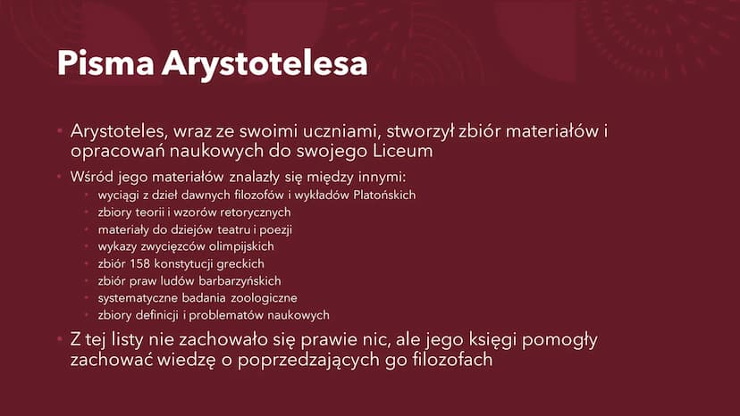 ARYSTOTELES Arystoteles
384-322 p.n.e.
Urodził się w Stagirze, przez co nazywany jest czasem Stagirytą
Syn nadwornego medyka króla macedońsk