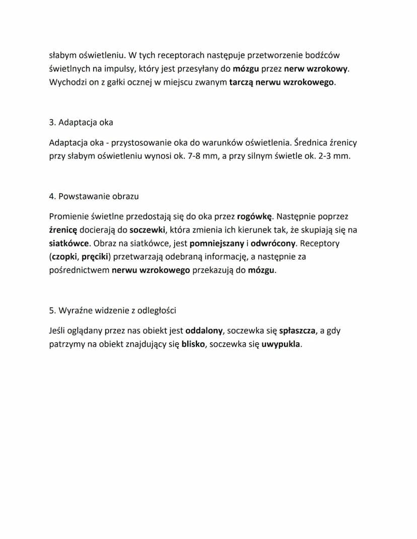 O. Narządy zmysłów - struktury, w których występują receptory, które odbierają
określonego typu bodźce.
NARZĄD WZROKU
1. Narządem wzroku jes