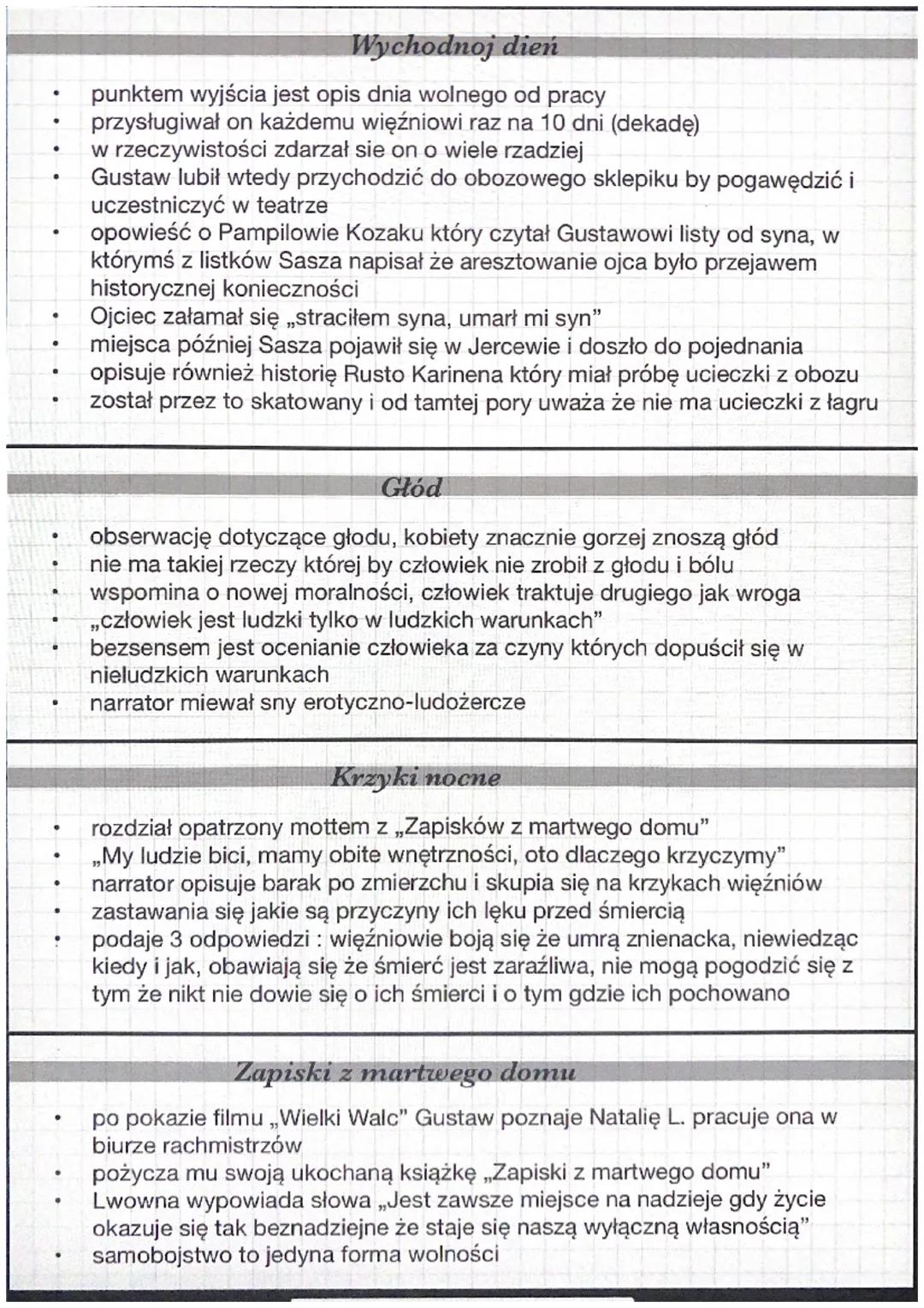 °
Inny świat
Gustaw Herling-Grudziński
Witebsk - Leningrad - Wołogda
narrator opisuje codzienne życie w więzieniu w Witebsku
po śledztwie i 