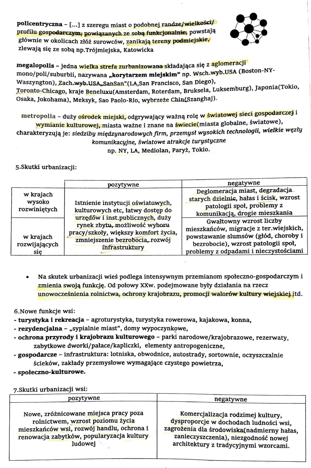 URBANIZACJA
urbanizacja
- proces polegający na rozwoju miast i wzroście ich znaczenia gospodarczego i
społecznego. rola miast jest tym więks