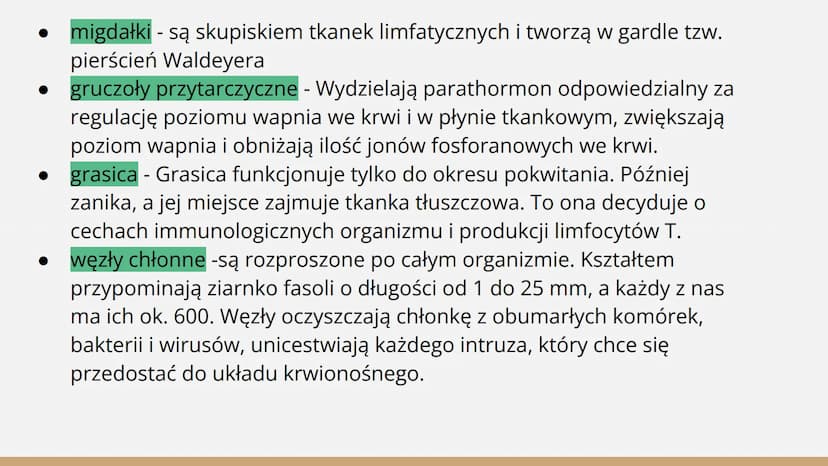 Układ
limfatyczny Budowa Migdałek
podniebienr
Grasica
Śledzior
Węzeł
chłonr
Naczynie
chłonne
Grasica
Węzły chłonne
pachowe
Przewód
piersiowy