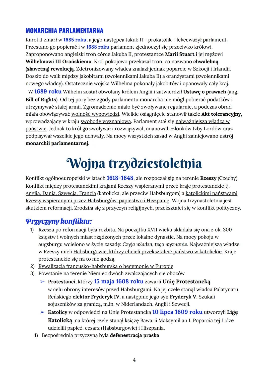 --- OCR Start ---
Angielska wojna domowa
XVII wiek → wiek wojen
Anglia → królewska monarchia parlamentarna
Głową Kościoła jest monarcha - ko