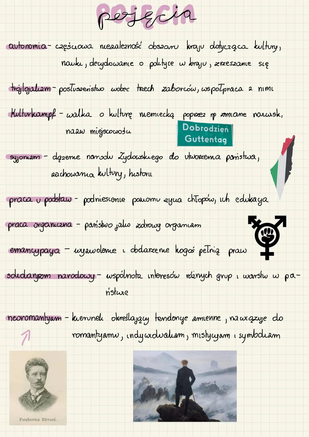 pojęcia
autonomia- częśuowa mezalezność obszaru kraju dotycząca kultury,
nauke, decydowanie o polityce w kraju, zrzeszanie się
ω
trojlojalia