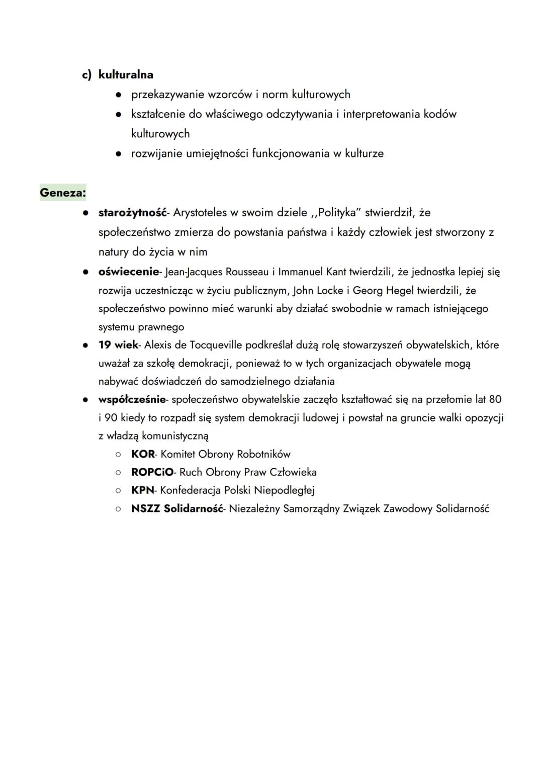 SPOŁECZEŃSTWO OBYWATELSKIE
Społeczeństwo obywatelskie- zbiorowość, której członkowie na wiele sposobów
uczestniczą w przestrzeni publicznej,