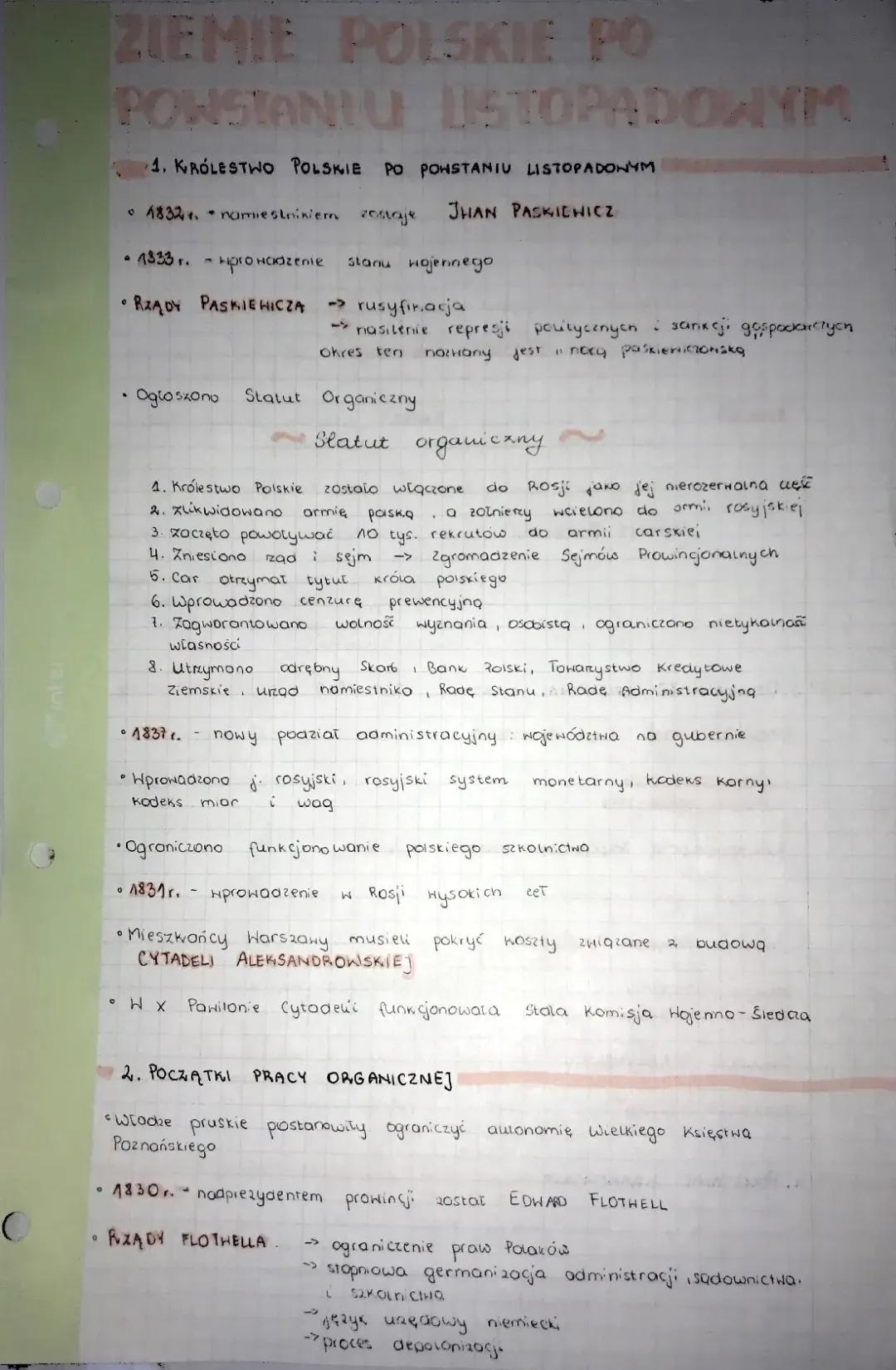 Ziemie polskie po powstaniu listopadowym 