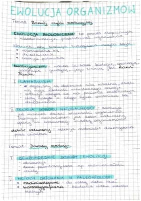Know EWOLUCHA ORGANIZMOW- rozwoj mysli ewolucyjnej, dowody ewolucji, dobór naturalny, gatunek i populacja thumbnail