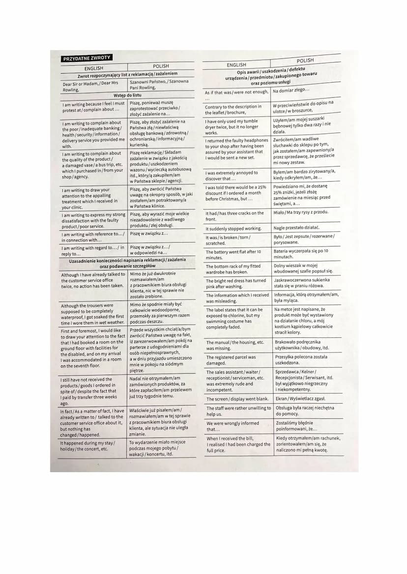 LIST FORMALNY
1. WSTĘP
Dear Sir/Madam - gdy nie znamy nazwiska adresata
Dear Mr. Smith/ Mrs. Madam - gdy znane są nazwiska adresatów, a kobi