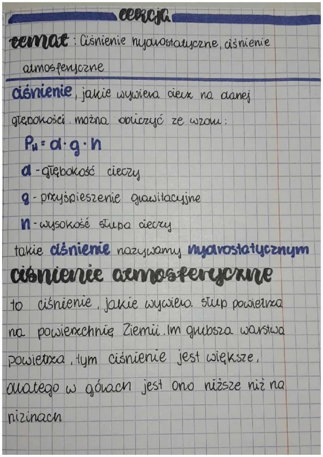 Jak obliczać ciśnienie hydrostatyczne i różnice ciśnienia w górach i na nizinach