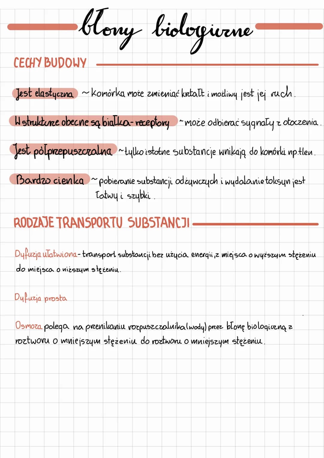 blony biologivene"
CECHY BUDOWY
Jest elastyczna~komórka może zmieniać kretalt i możliwy jest jej
Wstrukture obecne są białka- receptory ~moż