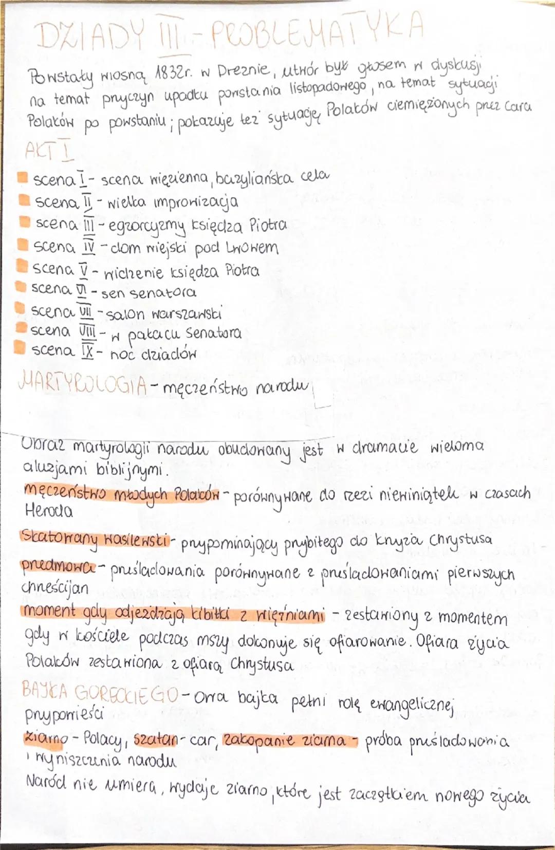 Dziady cz. III - problematyka 