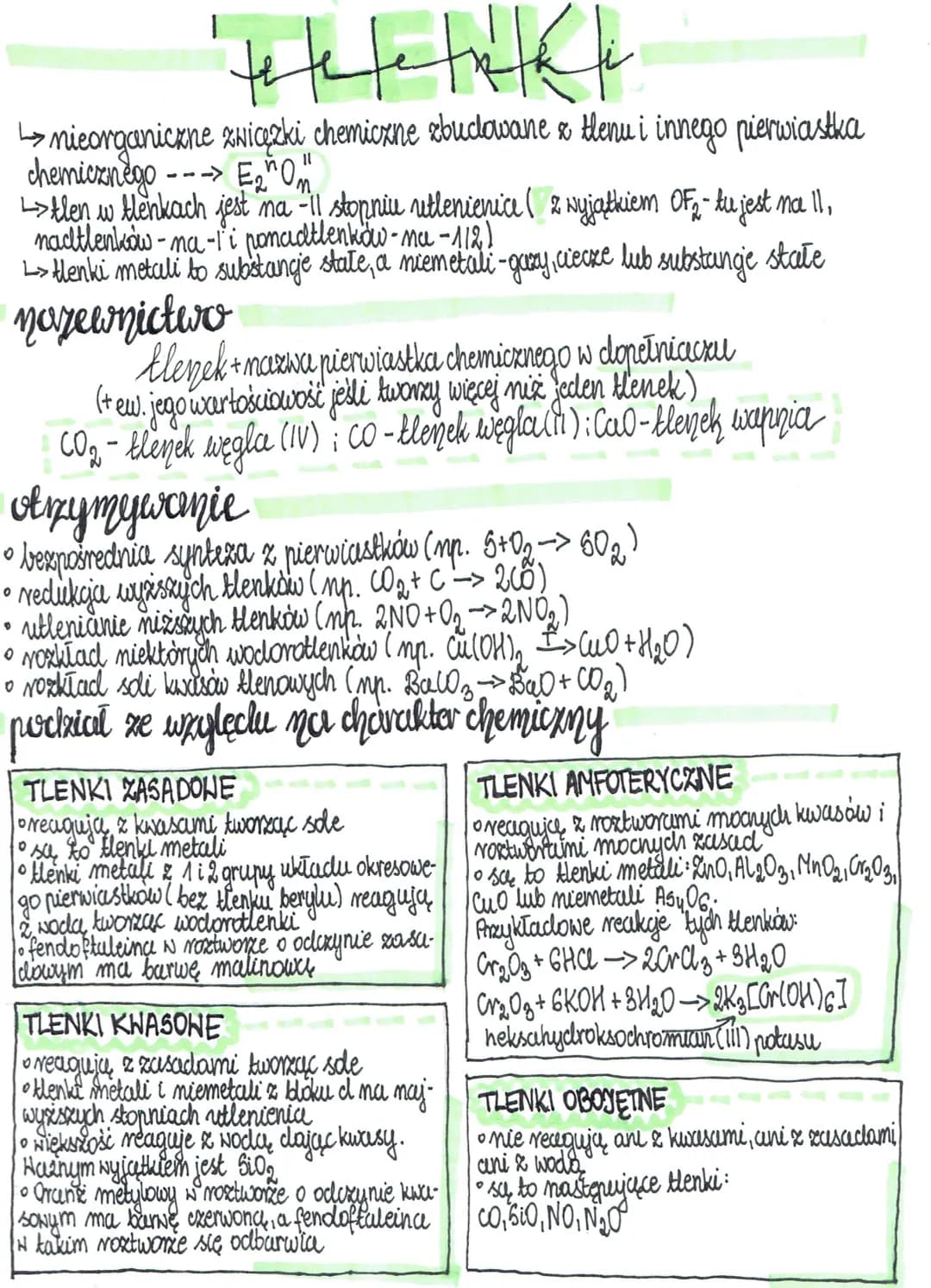 totale trekke
nieorganiczne związki chemiczne zbudowane & tlenu i innego pierwiastka
chemicznego --->
11
E₂"0"
->tlen w tlenkach jest na -11