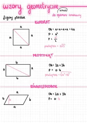 Know Wzory geometryczne - figury na płaszczyźnie  thumbnail