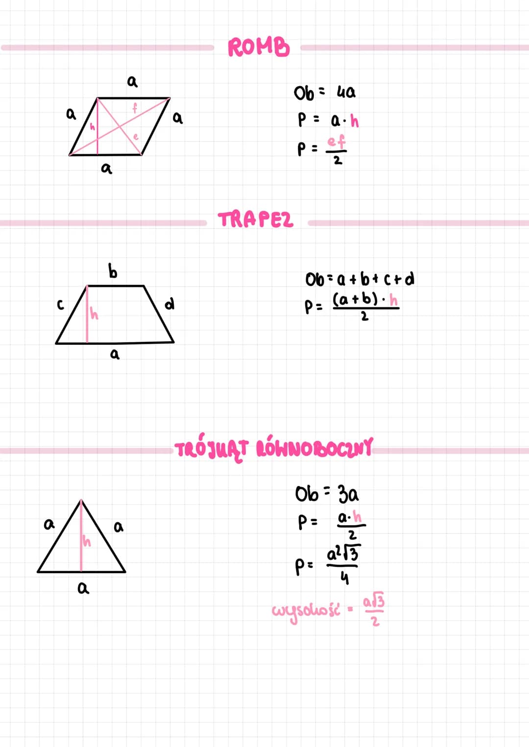 wzory geometryczne
figury płaskie
a
b
a
Ih
b
a
a
a
a
a
b
KWADRAT
a
kitkat
do egzaminu ósmoklasisty
Ob a+a+a+a = 4a
P = a¹
P =
preligtna = аб