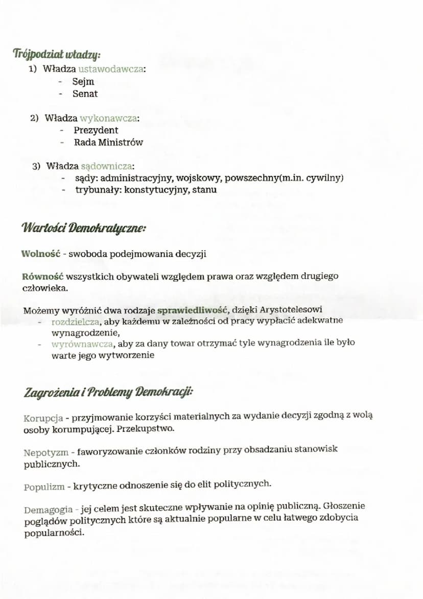 Demokracja
1. Formy demokracji
2. Zasady demokracji
3. Wartości demokratyczne
4. Zagrożenia i problemy demokracji
Formy Demokracji:
Pośredni