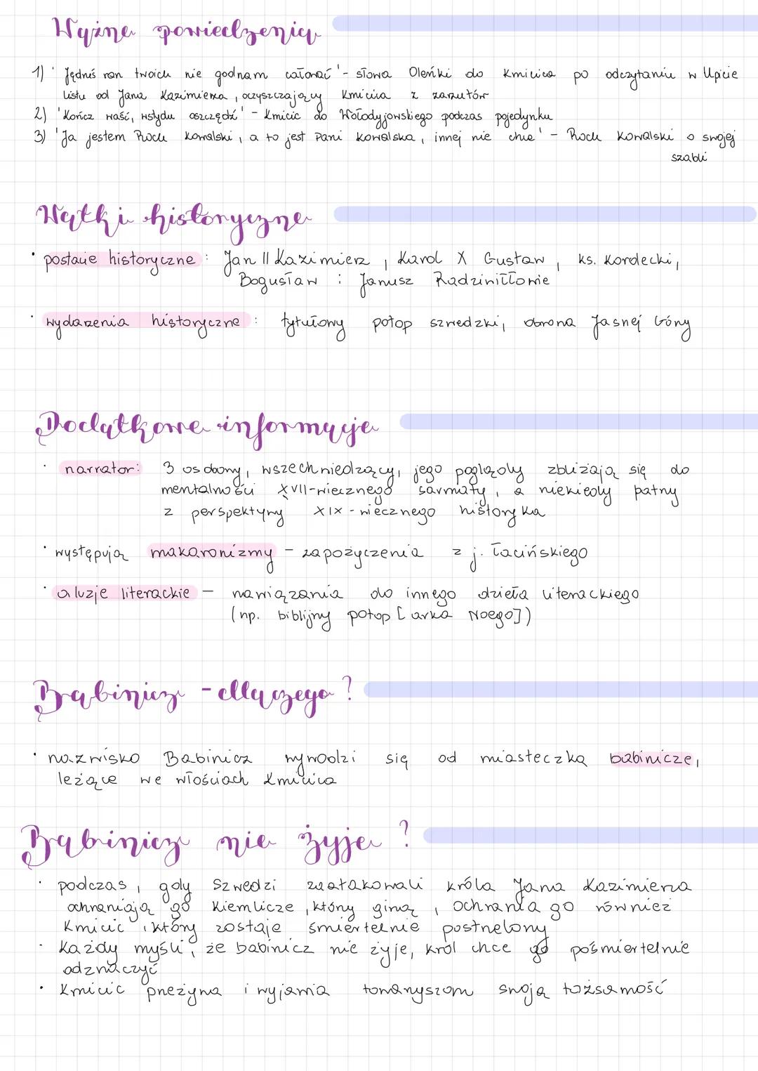 L> środkowa część Trylogii" Sienkiewicz (1886r.)
دا
·powieść historyczna, przygodowa, pełna zwrotów akyi, rozezngwa się
обертије water пупас