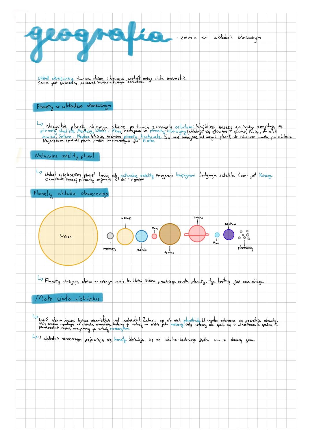 geografia
Uktad słoneczny tworzy słońce i krążące wokół
Słońce jest geriazdy poniewraż serieci własnym swiatłem.
niego
Planety
دا
w układzie