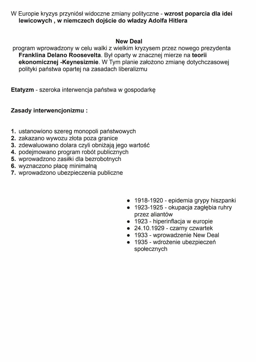 WIELKI KRYZYS - 1929 r.
Przyczyny :
1. Nadmierne korzystanie z kredytów przez społeczeństwo amerykańskie
2. Wyczerpanie rezerw wzrostu gospo