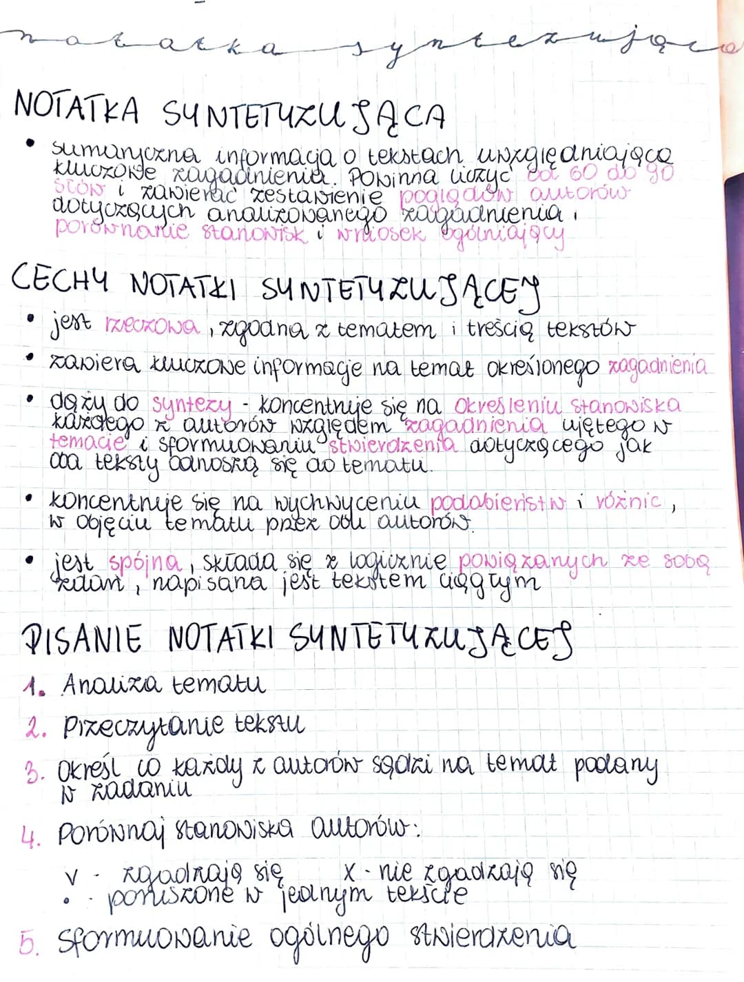 уплекинос
NOTATKA SYNTETYZUJĄCA
sumarjozna informacja o tekstach uwzględniająco
kluczowe zagadnienia. Powinna liczyć co 60 do go
stów i zawi