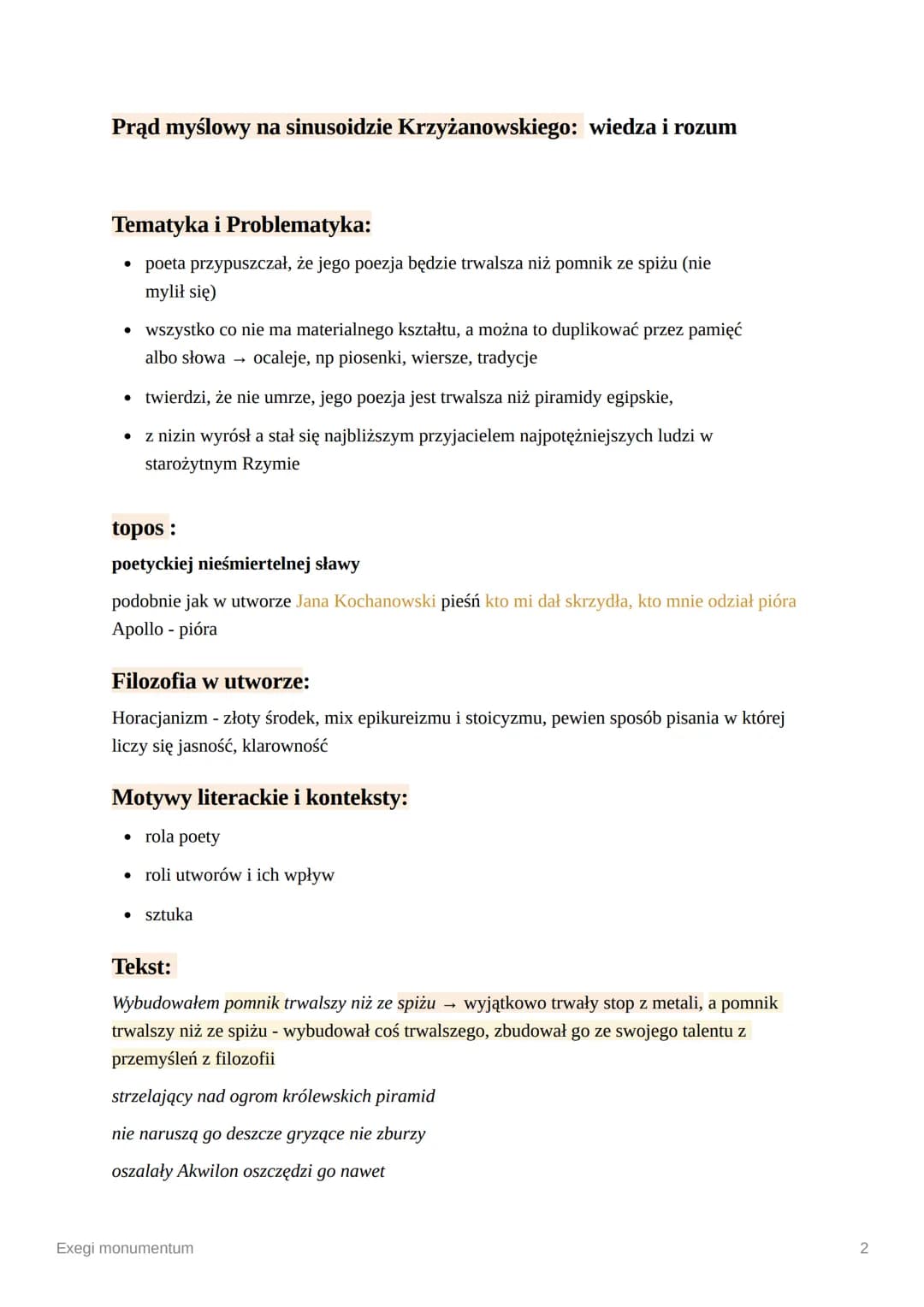 Exegi monumentum
Whianos
Tytuł: Exegi Monumentum
Autor: Horacy
Elementy bibliografii autora:
• 65-8p.n.e żył
●
wybitny poeta rzymski
• syn w