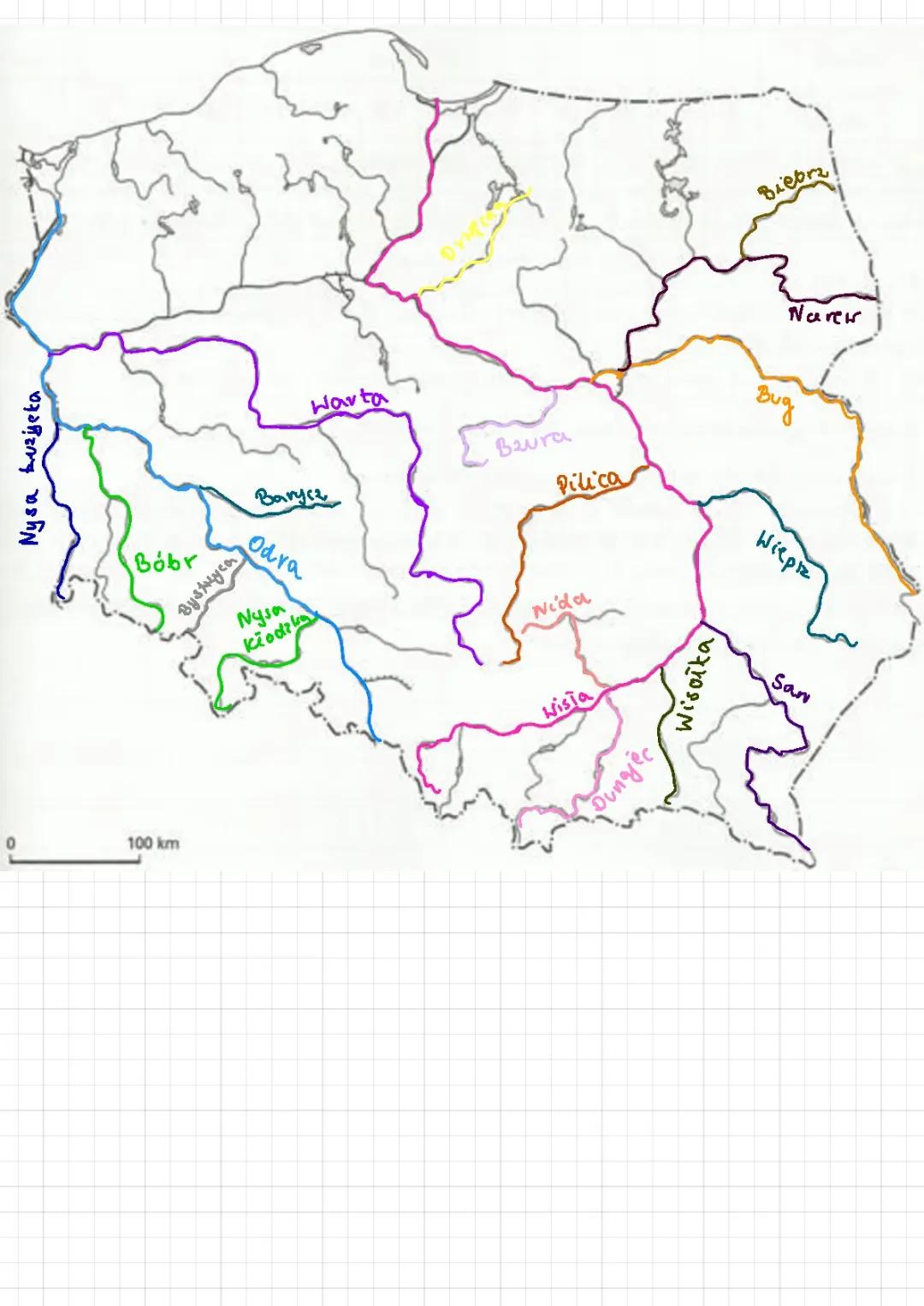 Mapa rzeki Polski