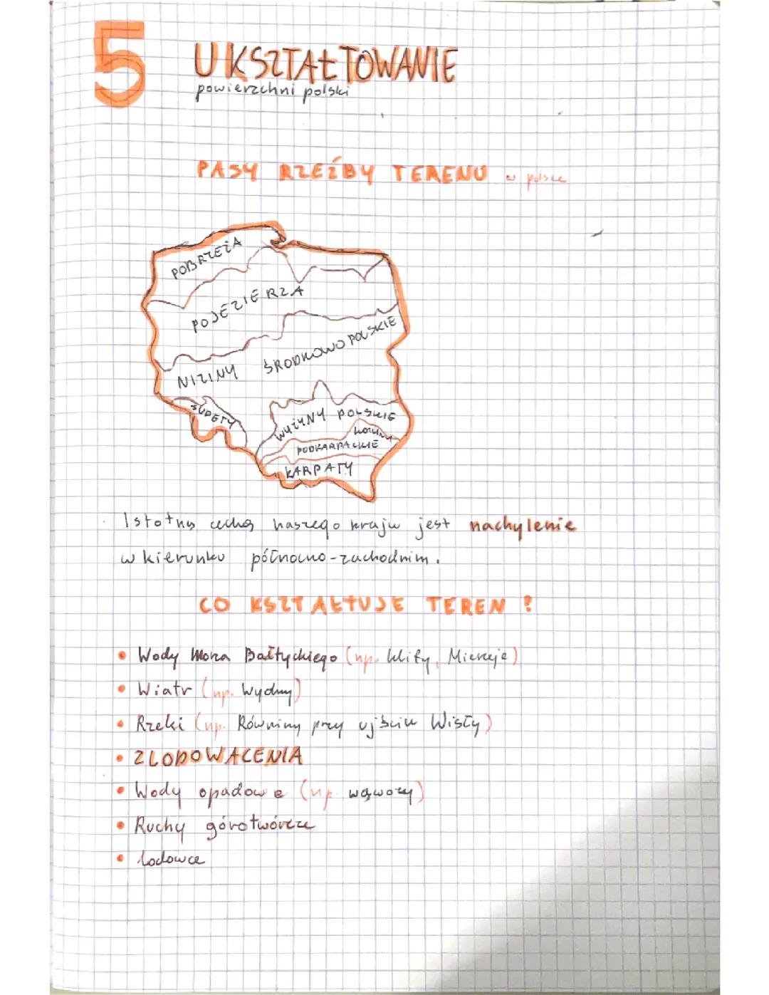 Ukształtowanie powierzchni Polski klasa 7