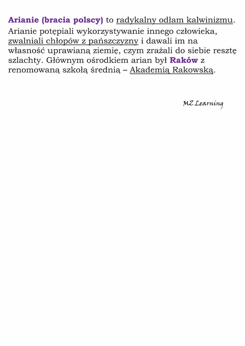 Państwo bez stosów
Rzeczpospolita Obojga Narodów była państwem
wielonarodowym i wielowyznaniowym.
Większość Polaków i Litwinów była wyznania