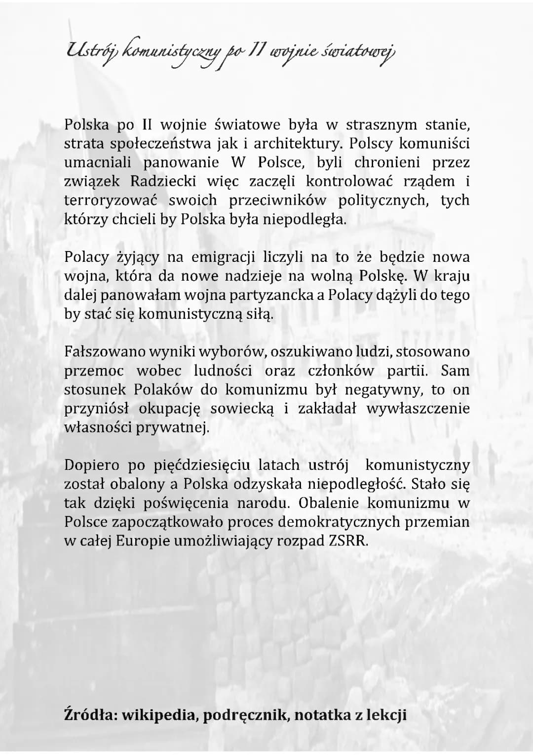 Polska po II wojnie światowej 