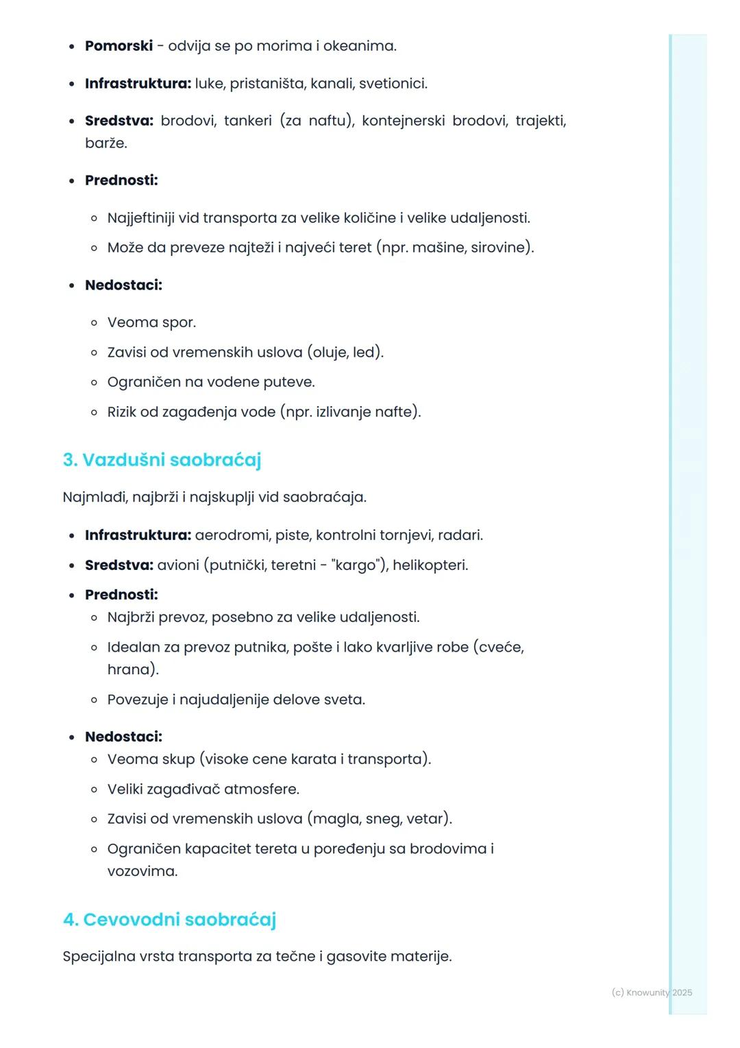 # Vrste saobraćaja i
transporta

Uvod u saobraćaj

Saobraćaj je premeštanje ljudi, robe, informacija i energije sa jednog
mesta na drugo. Be