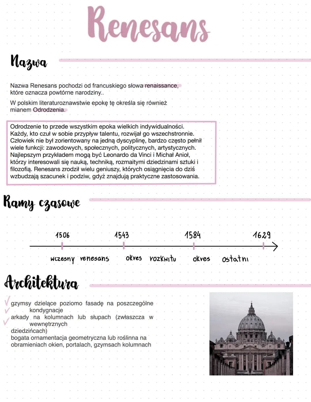 Renesans
Nazwa
Nazwa Renesans pochodzi od francuskiego słowa renaissance,
które oznacza powtórne narodziny..
W polskim literaturoznawstwie e