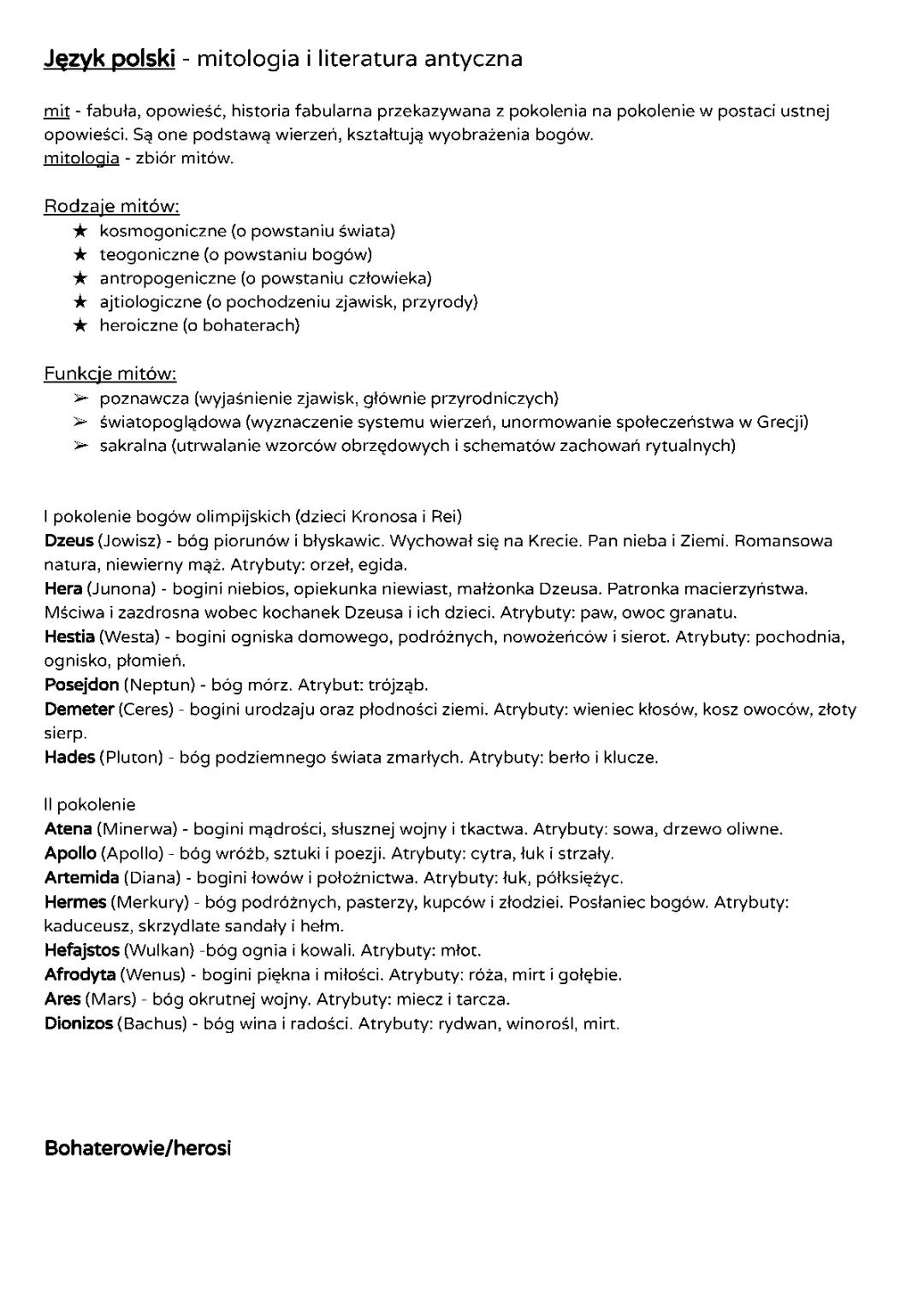 Mitologia wybrane mity i ich rodzaje 