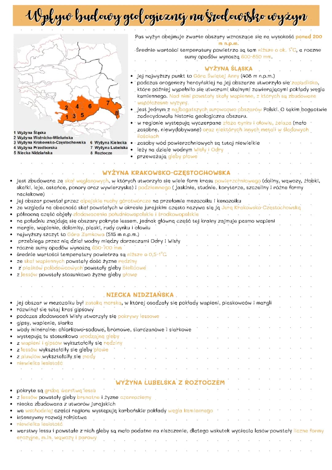 Wpływ budowy geologicznej na środowisko wyżyn – analiza i znaczenie