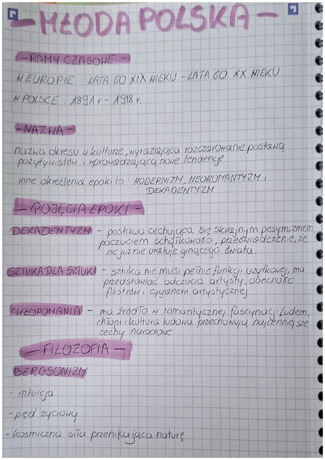 Młoda Polska informacje o epoce