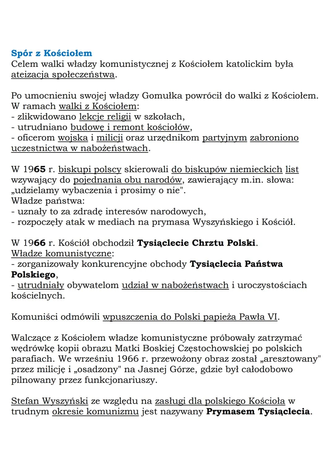 --- OCR Start ---
Istotne osoby:
Władysław Gomułka,
kardynał Stefan Wyszyński,
Romek Strzałkowski.
PRL po śmierci Stalina
W Polsce po śmierc
