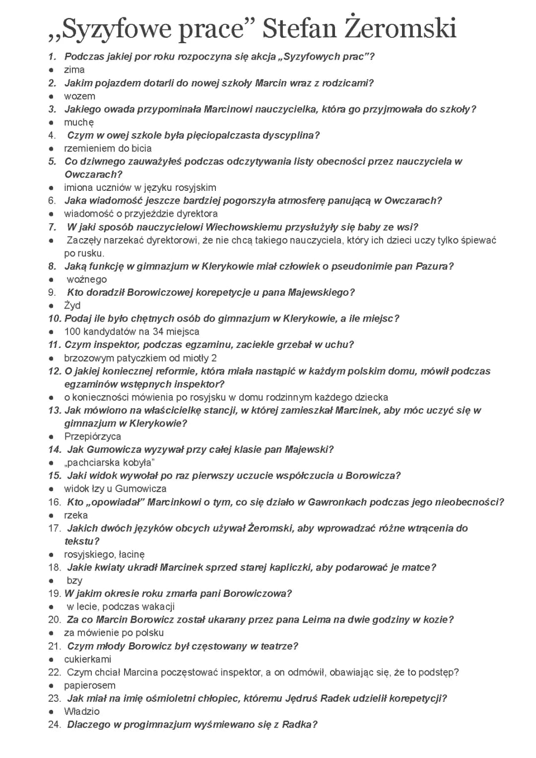 Syzyfowe pracę - Stefan Żeromski 