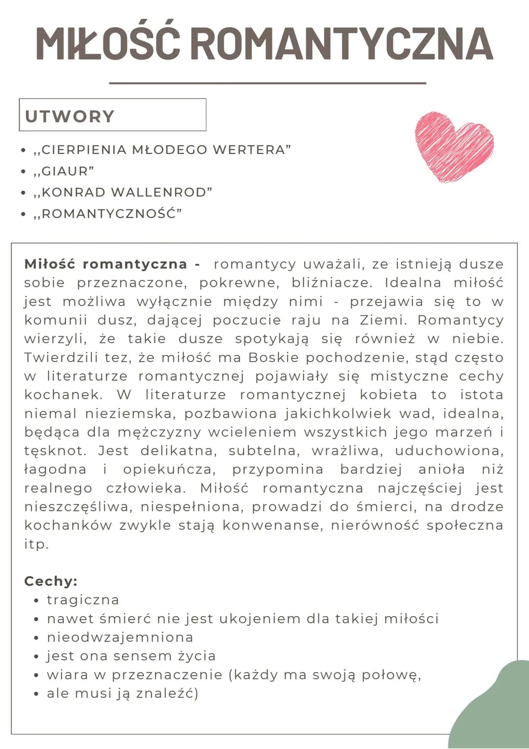Romantyzm, motywy, konteksty itp