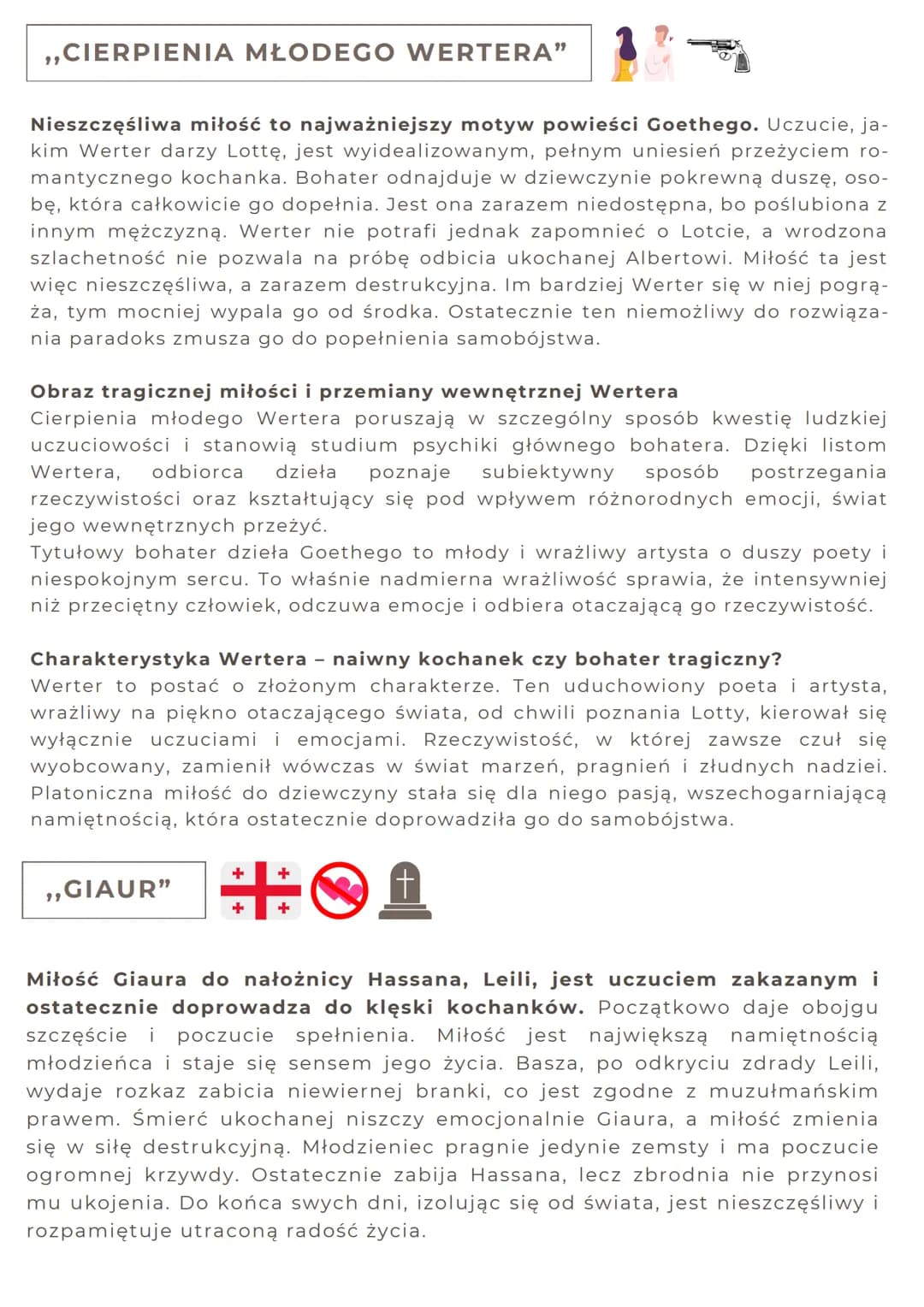 MIŁOŚĆ ROMANTYCZNA
UTWORY
• ,,CIERPIENIA MŁODEGO WERTERA"
• ,,GIAUR"
• ,,KONRAD WALLENROD"
,,ROMANTYCZNOŚĆ"
Miłość romantyczna - romantycy u
