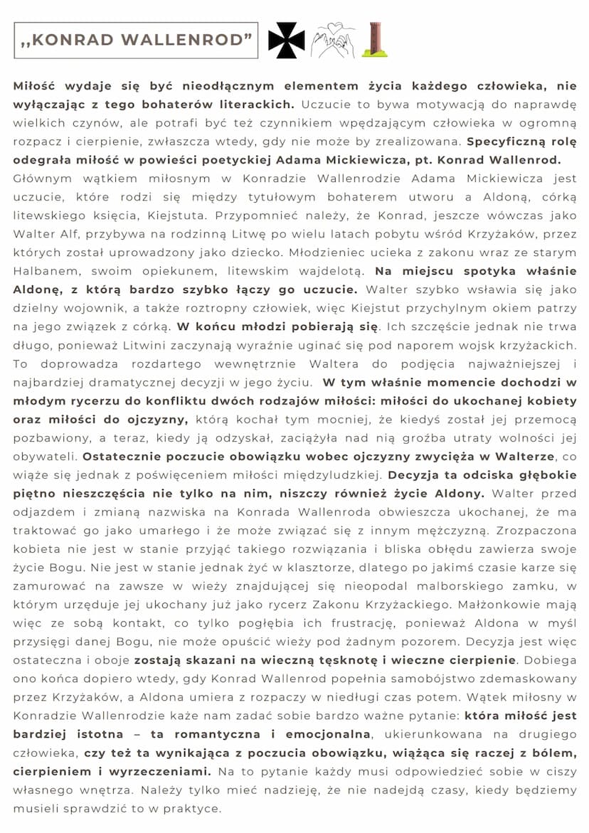 MIŁOŚĆ ROMANTYCZNA
UTWORY
• ,,CIERPIENIA MŁODEGO WERTERA"
• ,,GIAUR"
• ,,KONRAD WALLENROD"
,,ROMANTYCZNOŚĆ"
Miłość romantyczna - romantycy u