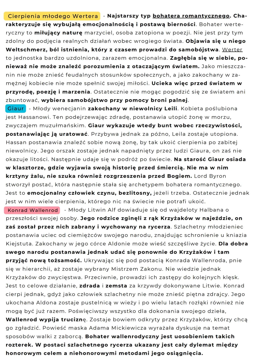 MIŁOŚĆ ROMANTYCZNA
UTWORY
• ,,CIERPIENIA MŁODEGO WERTERA"
• ,,GIAUR"
• ,,KONRAD WALLENROD"
,,ROMANTYCZNOŚĆ"
Miłość romantyczna - romantycy u