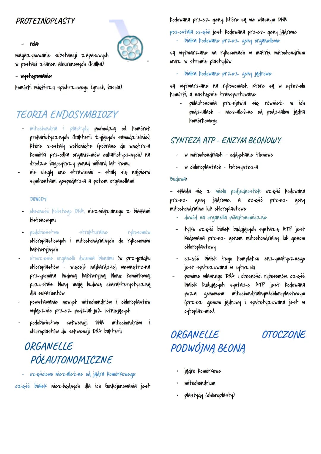 Mitochondria i chloroplasty
MITOCHONDRIA I CHLOROPLASTY
przetwarzają energie
są otoczone podwójną błoną białkowo-lipidową
sq
to
organelle pó