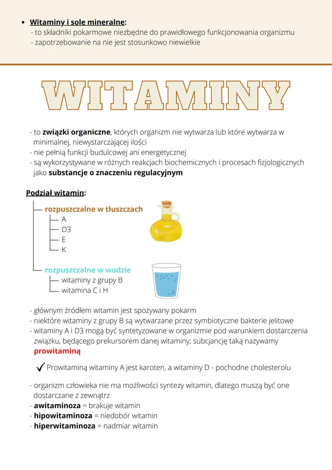 
<h2 id="witaminyisolemineralne-1">Witaminy i sole mineralne:</h2>
<ul>
<li>To są składniki pokarmowe, które są niezbędne do prawidłowego fu
