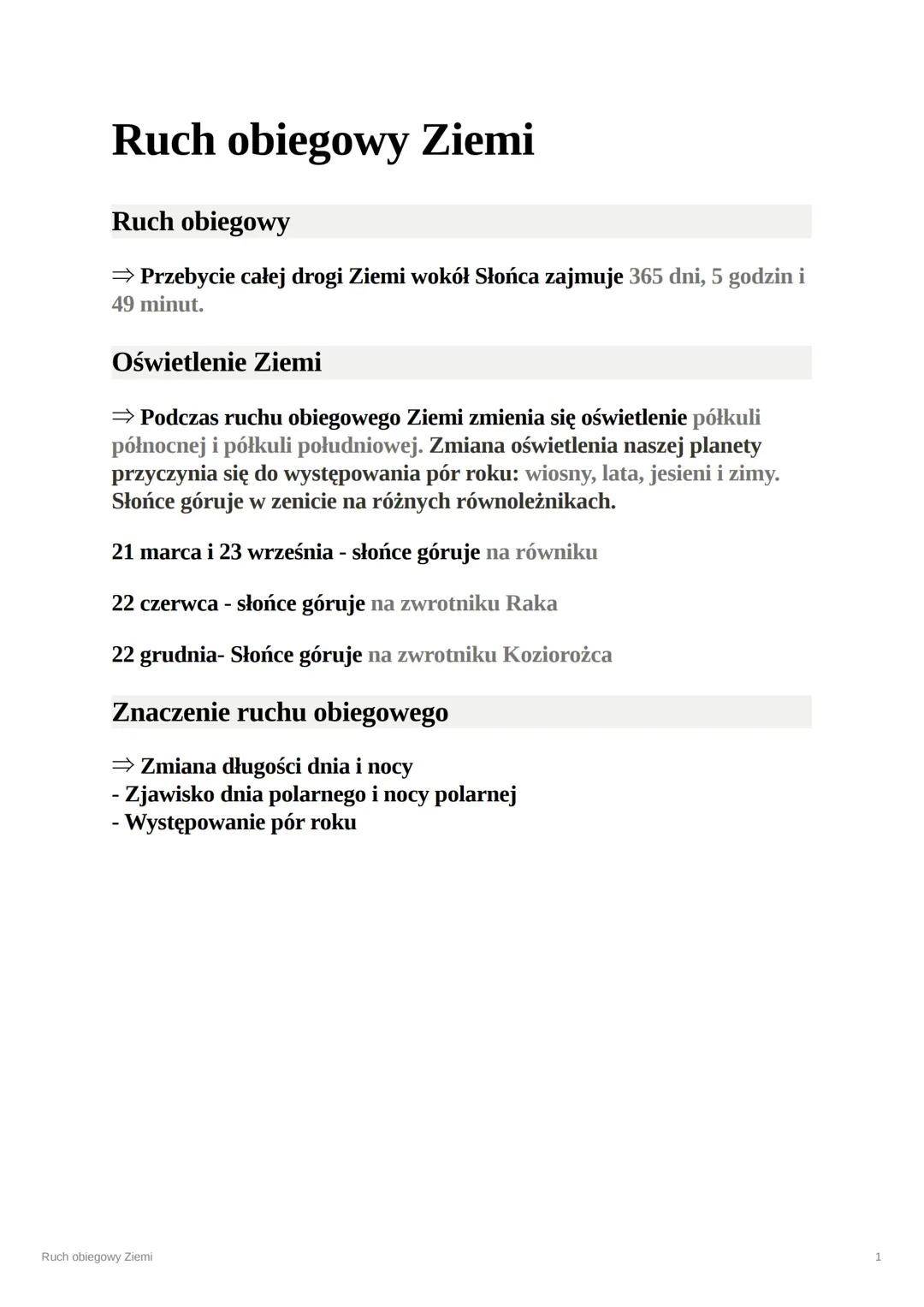 Ruch Obiegowy Ziemi – Wyjaśnienie dla Klasy 6