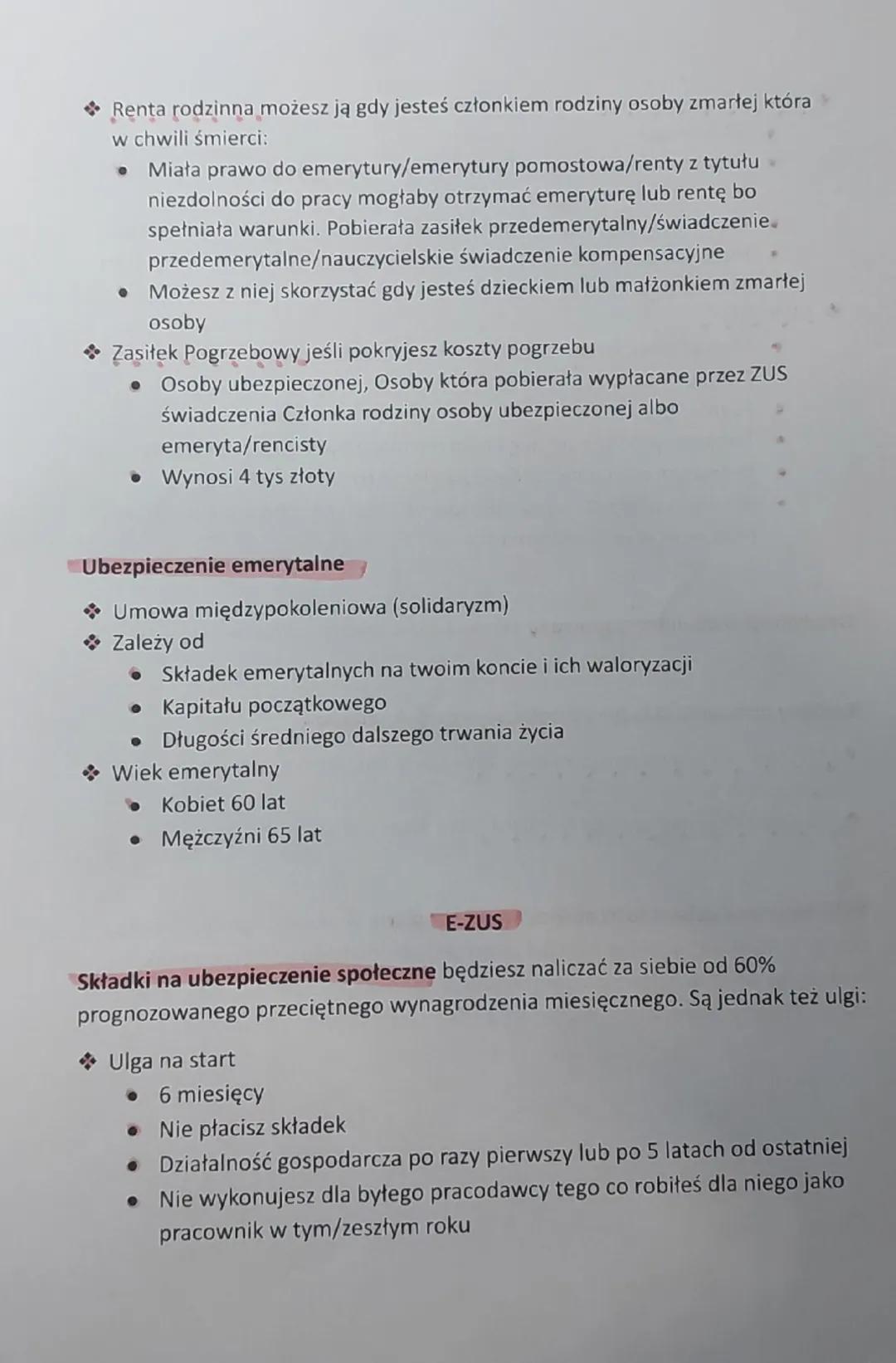 BIZ ZUS
Do zusu płacisz ubezpieczenia
✰ Społeczne
ubez. Emerytalne: ryzyko starości
⚫ubez. Rentowe: ryzyko niezdolności do pracy
•
ubez. Cho