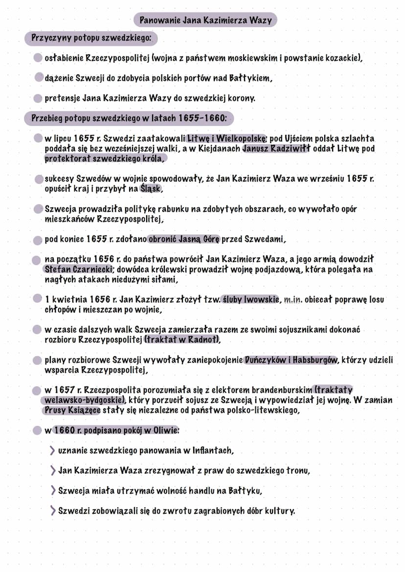 Wojny polsko szwedzkie
w XVII w.
Przyczyny wojen polsko-szwedzkich w XVII w.
Przyczyny wojen polsko-szwedzkich w XVII w.:
dążenie Zygmunta I