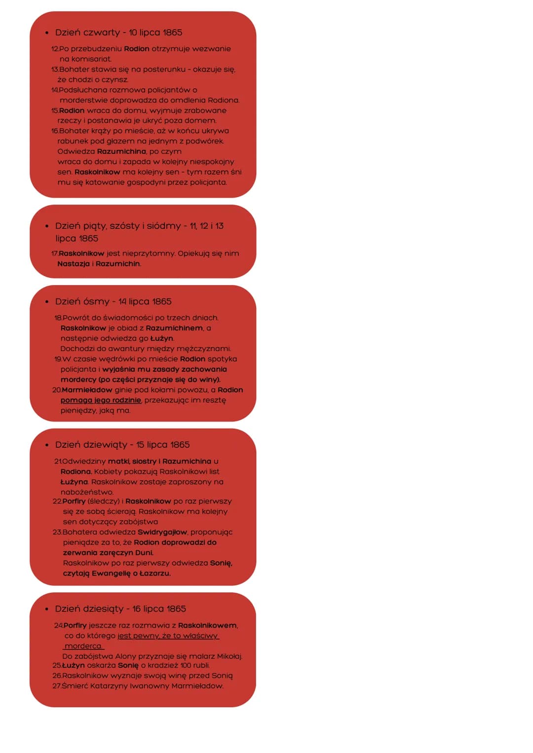 ,,Zbrodnia i kara" - Fiodor
Dostojewski
> Czas i miejsce akcji powieści:
• Akcja powieści trwa w bardzo precyzyjnie określonym
czasie - od s