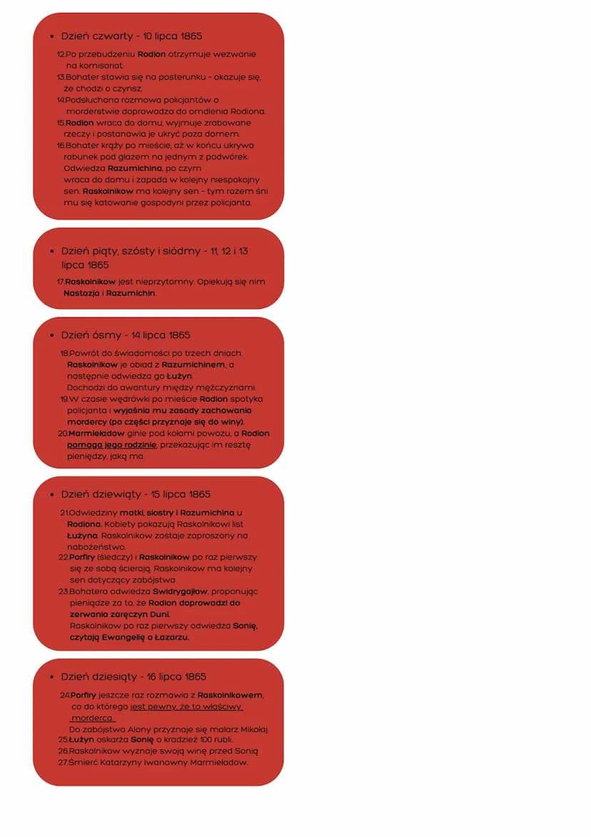 ,,Zbrodnia i kara" - Fiodor
Dostojewski
> Czas i miejsce akcji powieści:
• Akcja powieści trwa w bardzo precyzyjnie określonym
czasie - od s